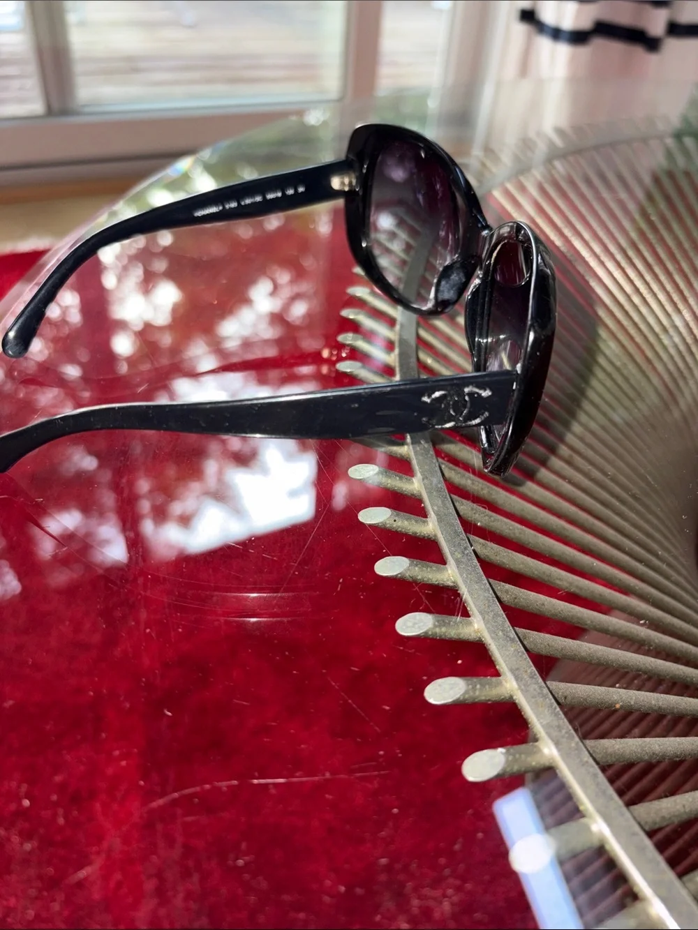 CHANEL Black Oversized Cat-Eye Sunglasses